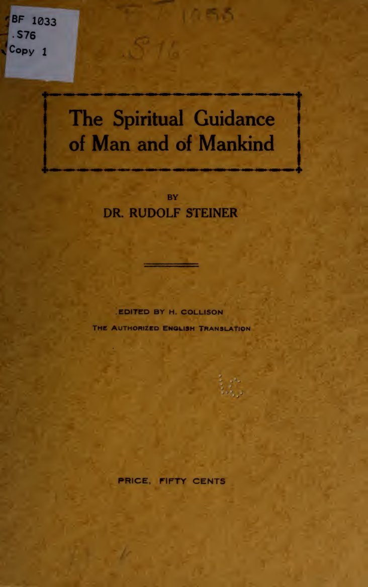 Cover of The Spiritual Guidance of Man and of Mankind
