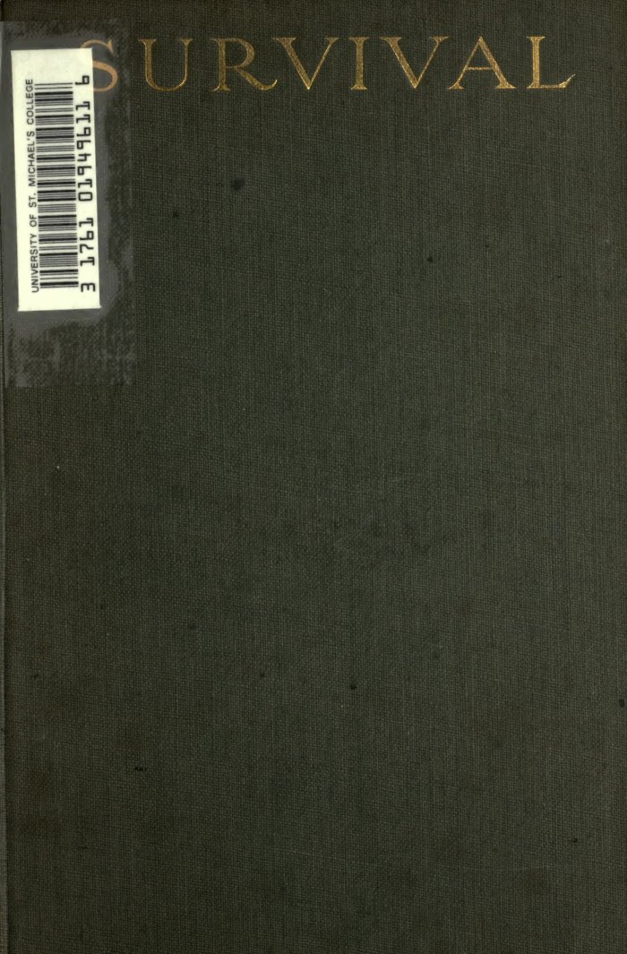 Cover of The Survival of Man: A Study in Unrecognised Human Faculty