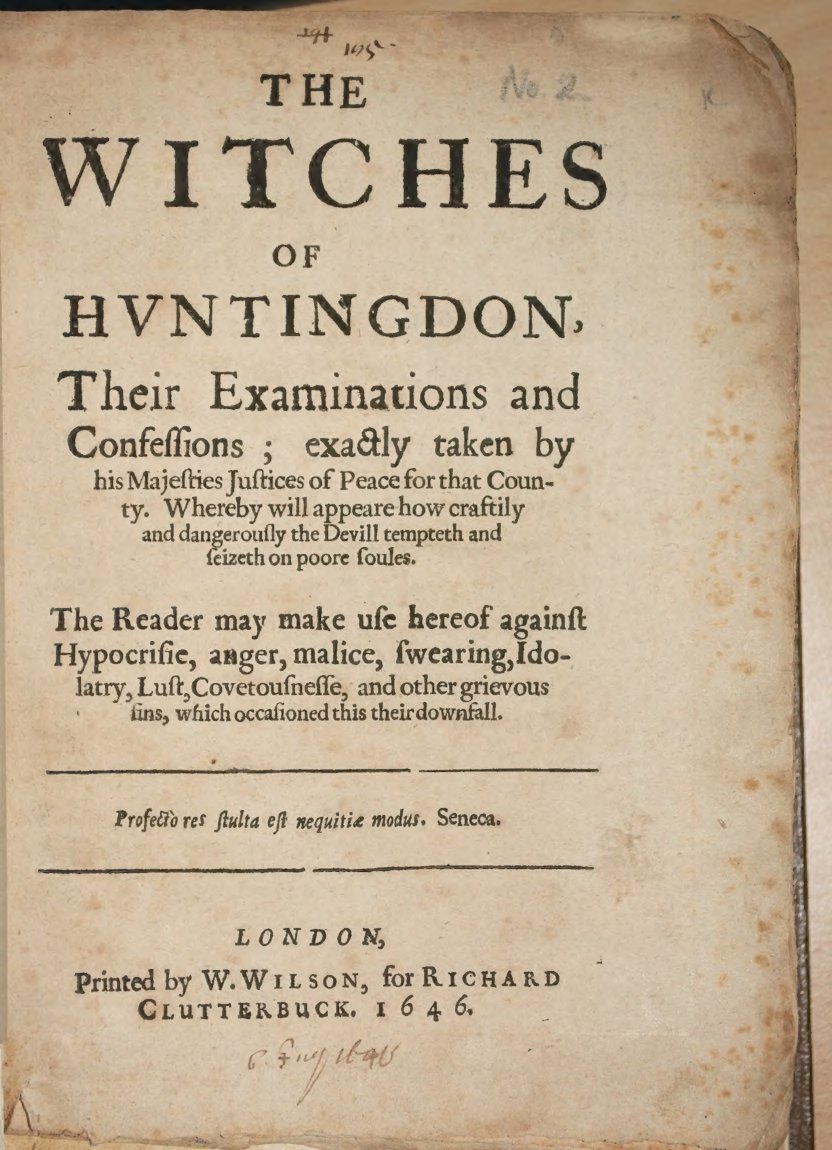 Cover of The Witches of Huntingdon, Their Examinations and Confessions