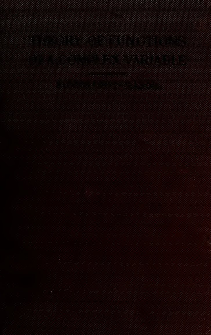 Cover of Theory of Functions of a Complex Variable (Burkhardt)