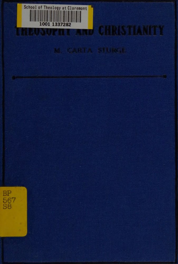 Cover of Theosophy and Christianity: A Comparison