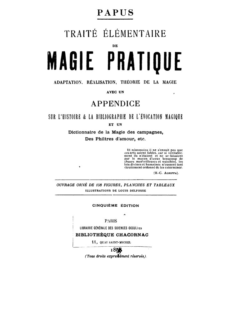 Cover of Traité élémentaire de magie pratique