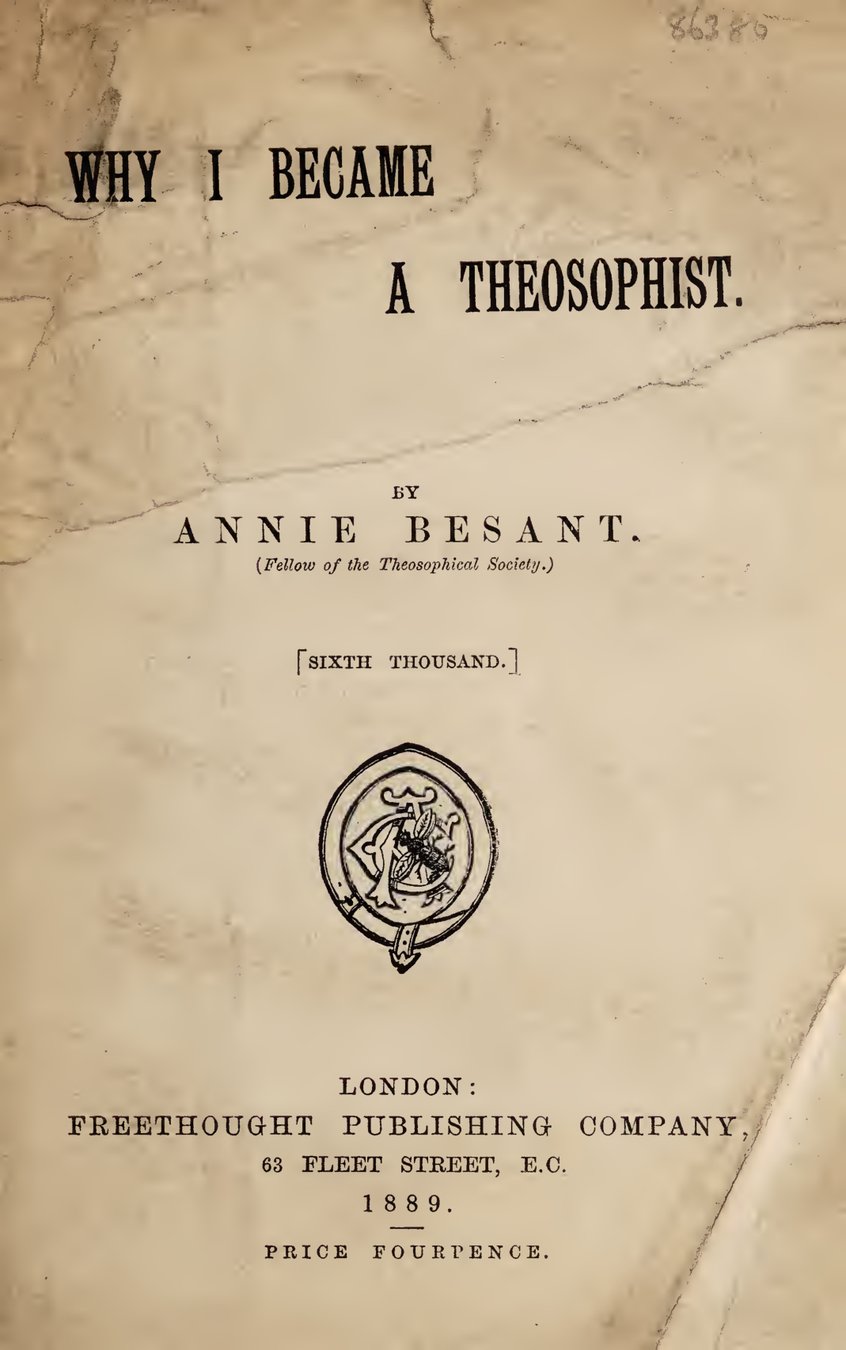 Cover of Why I Became a Theosophist